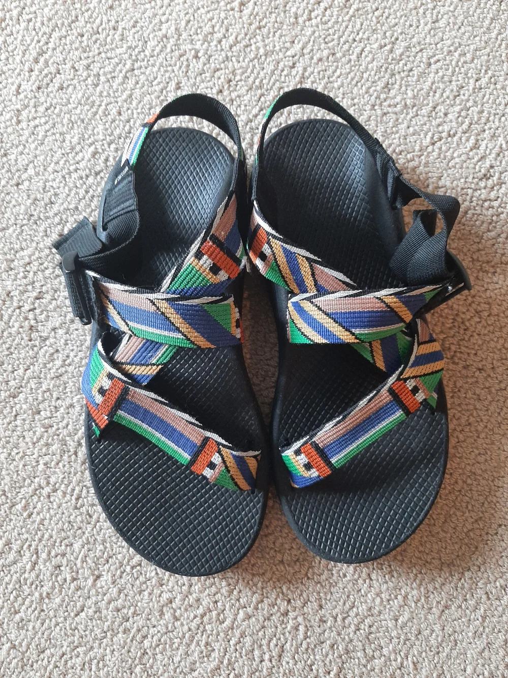 Chaco patterned straps secure
